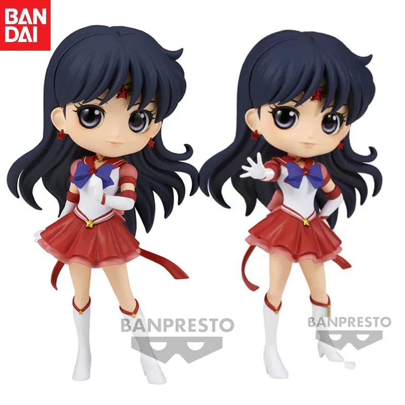 

In Stock Bandai Original Q Posket Anime Sailor Moon Hino Rei Action Figure Model Holiday Gifts