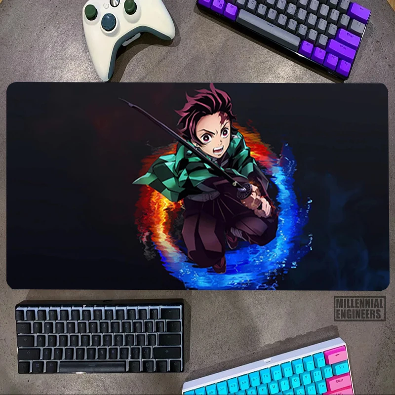 

Kamado Tanjirou D-Demon Anime S-Slayer Mouse Pad Keyboard Gaming Mats Desk Mat Big Mousepepad Mousepad Gamer Office Accessories