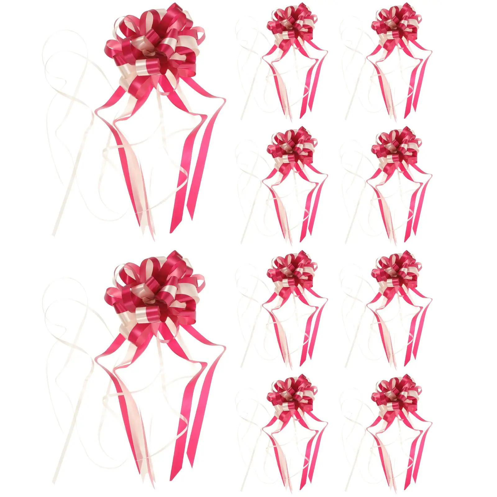 

10 Pcs Pull Bows Gift Bow Reusable Ribbon String Christmas Party Wedding Decor H Drawn Flowers Bows Decoration Wrap Ribbon Bow
