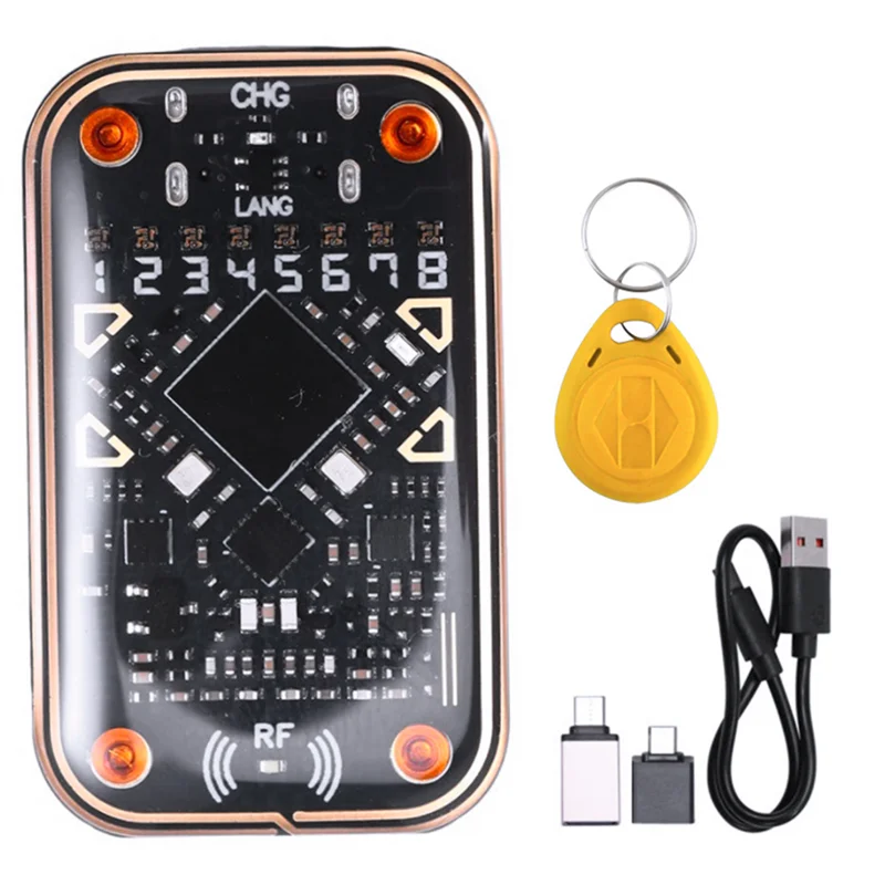 ABSQ-Chameleon Ultra V2.0 RFID Lettore di chip intelligente Emulatore di smart card + 5200 Portachiavi 125Khz 13,56Mhz Decodifica scheda Duplicatore NFC