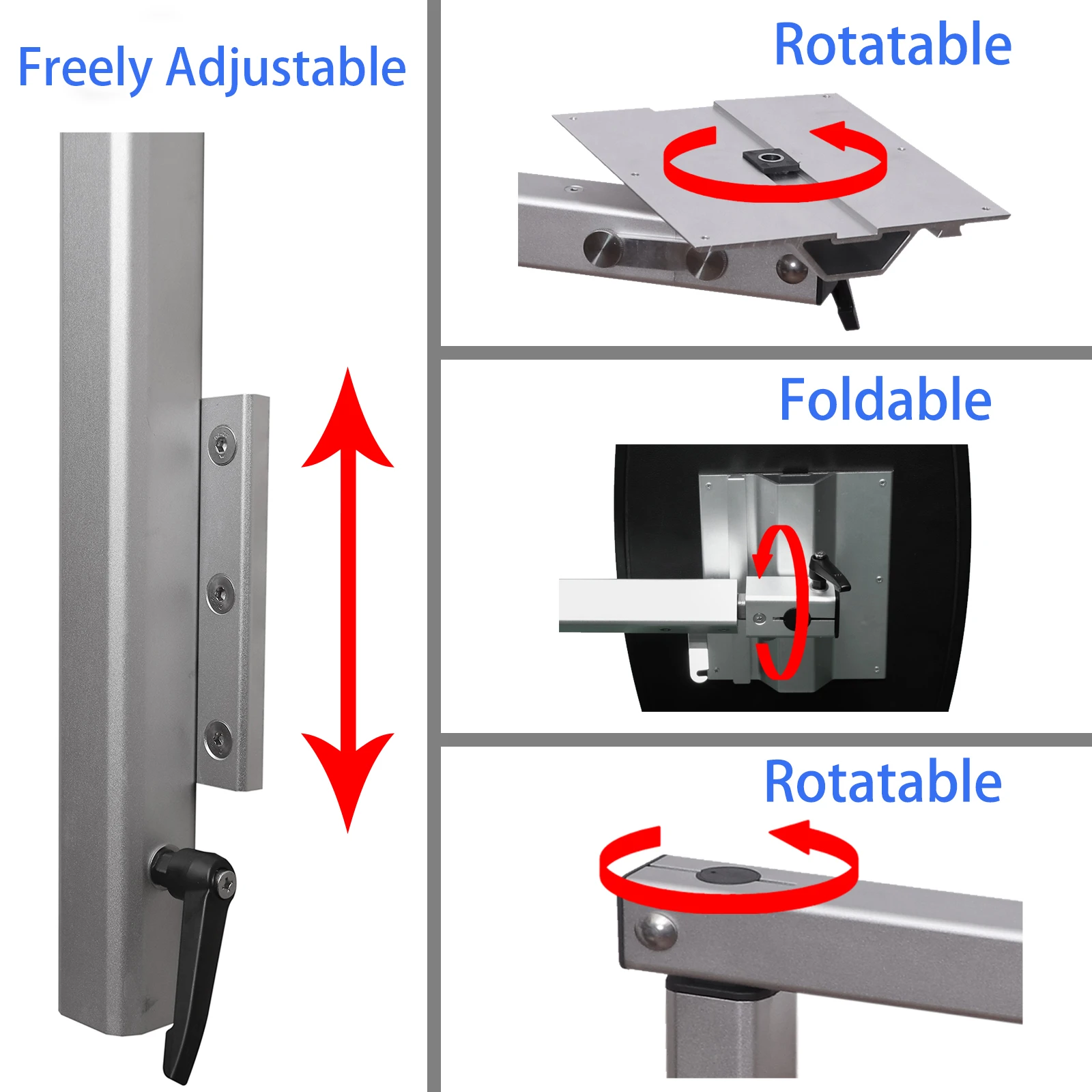 2025 latest upgrade RV table legs with 90 degree folding table top, rotatable and removable aluminum alloy RV table legs stand