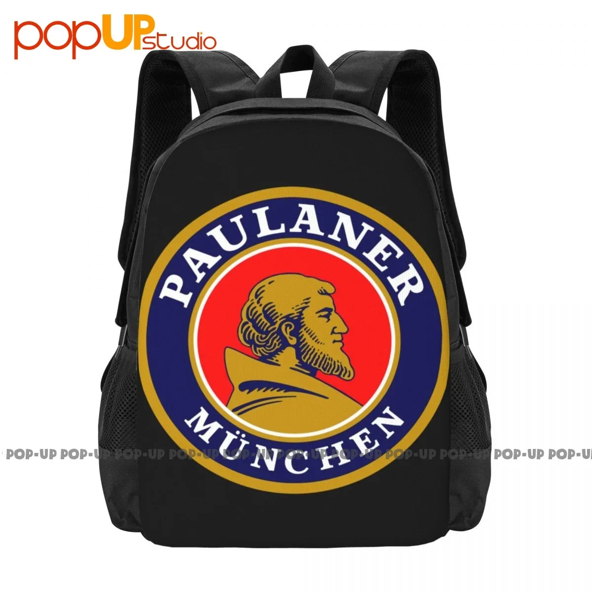 Paulaner Munchen German Beer Drink Alcohol Backpack Large Capacity Gym Art Print Sports Style Riding Backpack