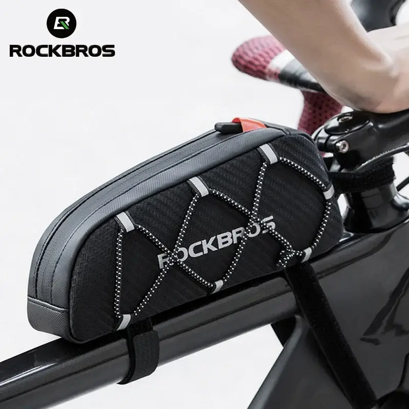 حقيبة دراجة مائية عاكسة من ROCKBROS، حقيبة إطار أنبوب علوي، حقيبة دراجة فائقة الخفة، حقيبة ركوب دراجات