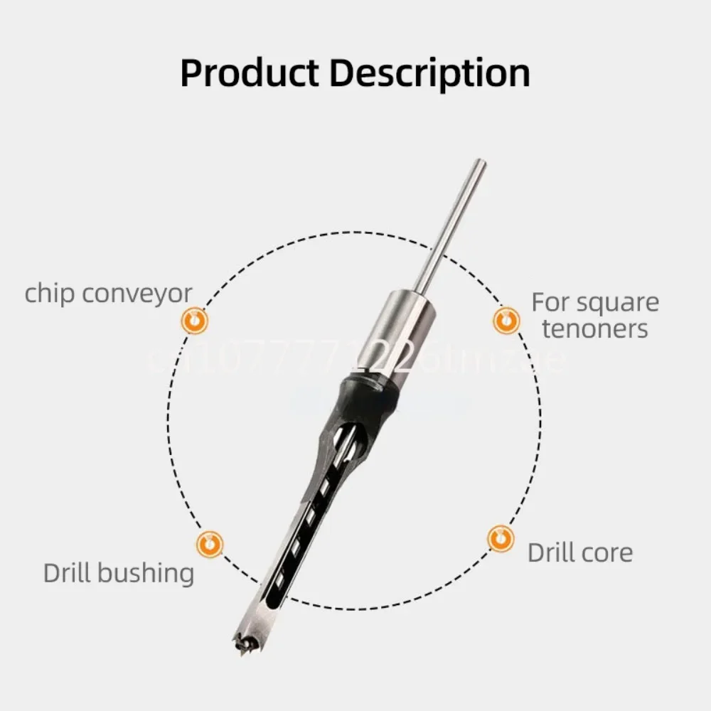 Spiral Lengthened Saw Core Drill Bit Woodworking Square Drilling Bit Set Hole Saw Mortise Chisel Auger Bit