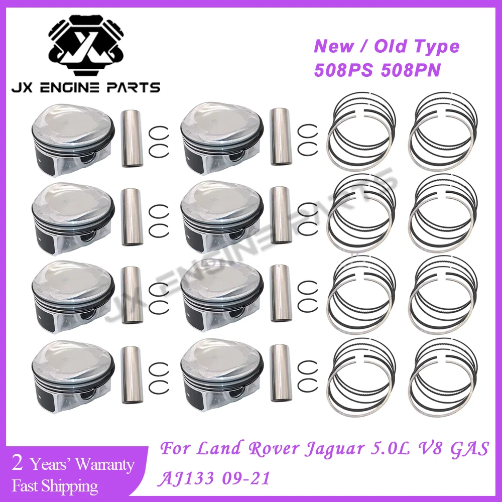 508PS 508PN Engine Piston & Piston Ring Set For Jaguar XF XE Land Rover Discovery IV Range Rover Sport Velar 5.0 AJ133 5.0L 5.0T