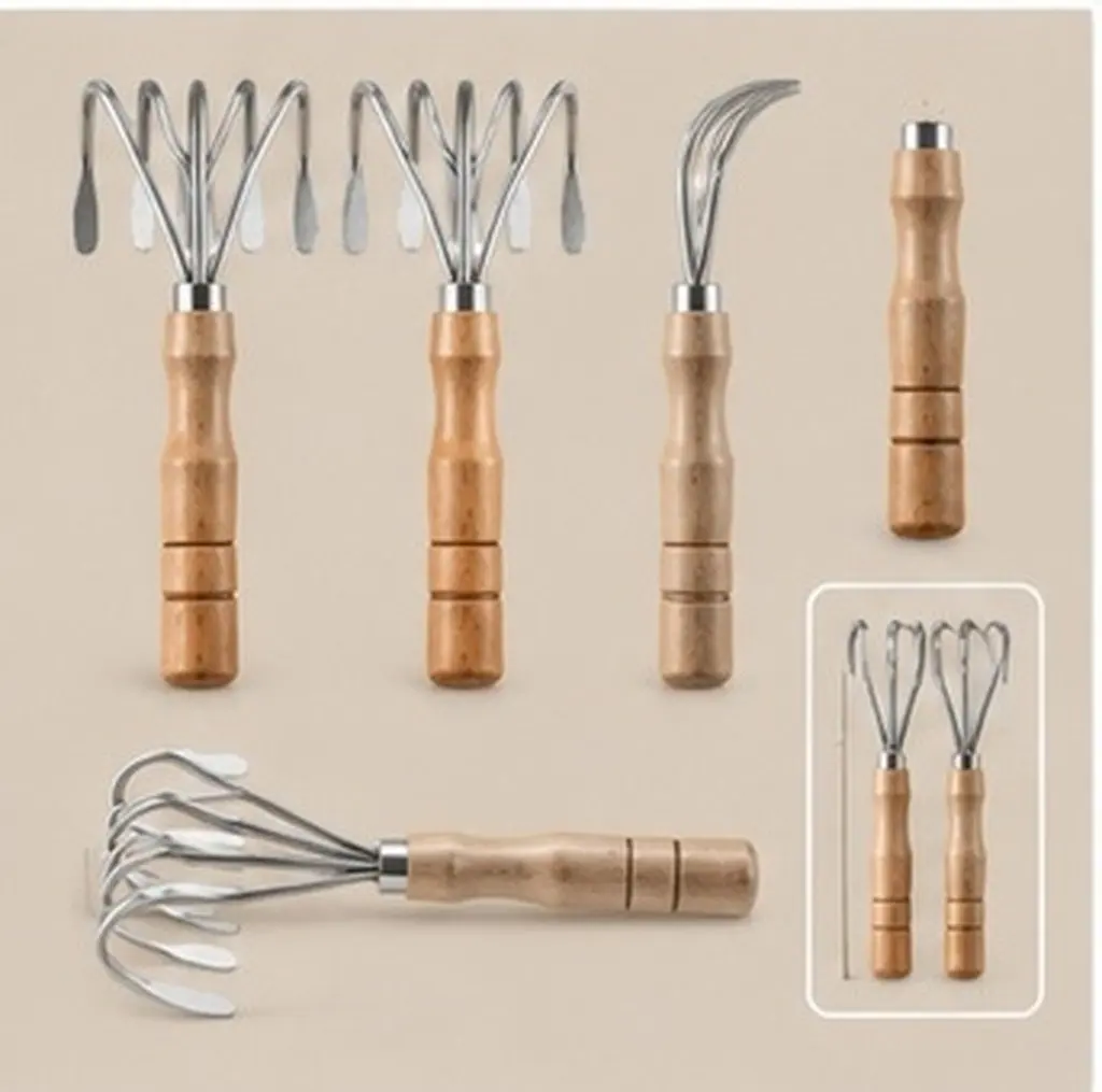 2 pcs Garden Soil Tool Shovel Steel Gardening Halloween Christmas New Year Beach Clam Rake Clam Digger Tool Garden Hand Rake