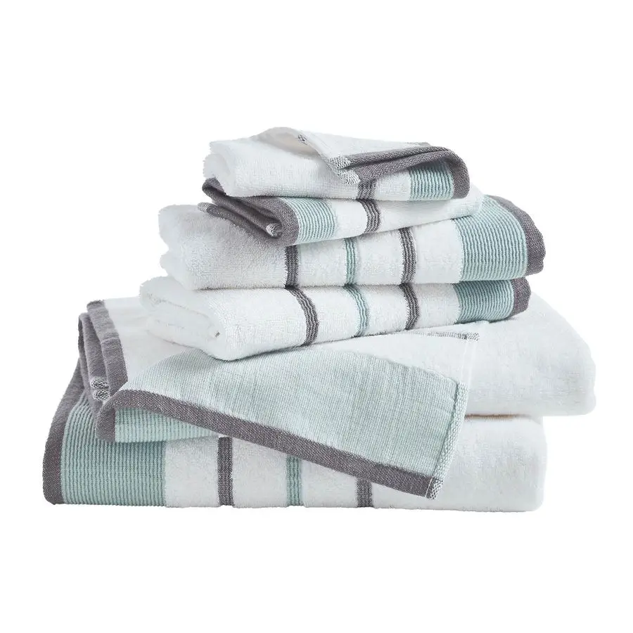 

Decorative Bath Towel Set Luxury Cotton 6 Piece Towel Set 2 Bath Towels, 2 Hand Towels, 2 Washcloths Luxurious, UltraSoft, Durab