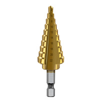 Metalworking 4-22mm 10 Steps Drill HSS Titanium Plating 1/4\