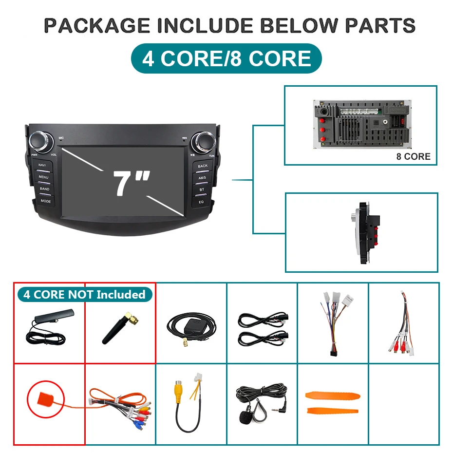 اللاسلكية Carplay أندرويد 14 شاشة راديو السيارات لتويوتا RAV4 2006-2018 2 din autoradio سيارة مشغل وسائط متعددة نظام تحديد المواقع ستيريو 4G LTE