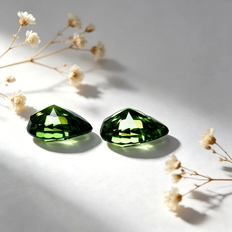 Kubischer Zirkonia Birnenform Künstlicher Zirkon Grüne Farbe 5A+ Qualität CZ 4K-Schliff Crushed Ice Cut Hochkarätiger Diamant – Detail 2