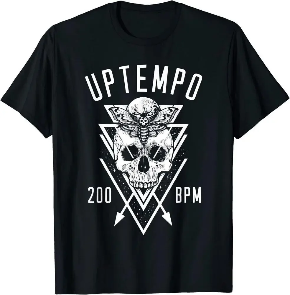 NEW LIMITED Uptempo Hardcore Skull 200 BPM - Hakke Festival Merch T-Shirt  COTTON New Arrival  Hot Sale Casual T-shirts