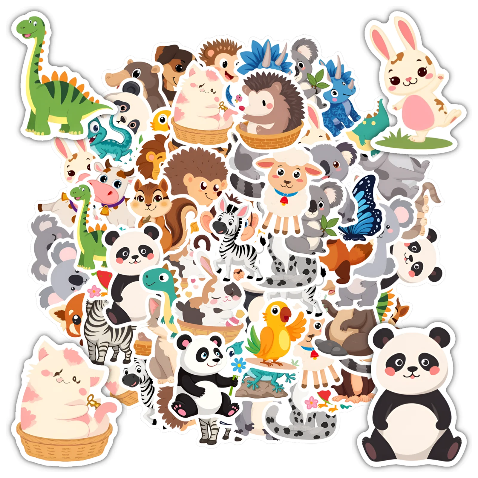 

35 шт.-50 шт. химерные мультяшные наклейки с изображением зоопарка, наклейки с милыми животными, канцелярские наклейки для чемодана, холодильника, телефона, багажа
