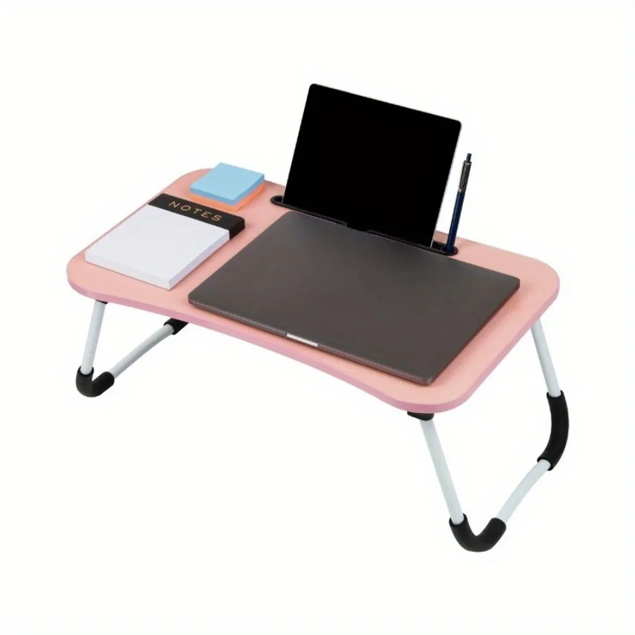 

Foldable Bed Tray with Fold-Up Legs, Portable Lap Desk for Breakfast, Laptop & Freestanding Use.