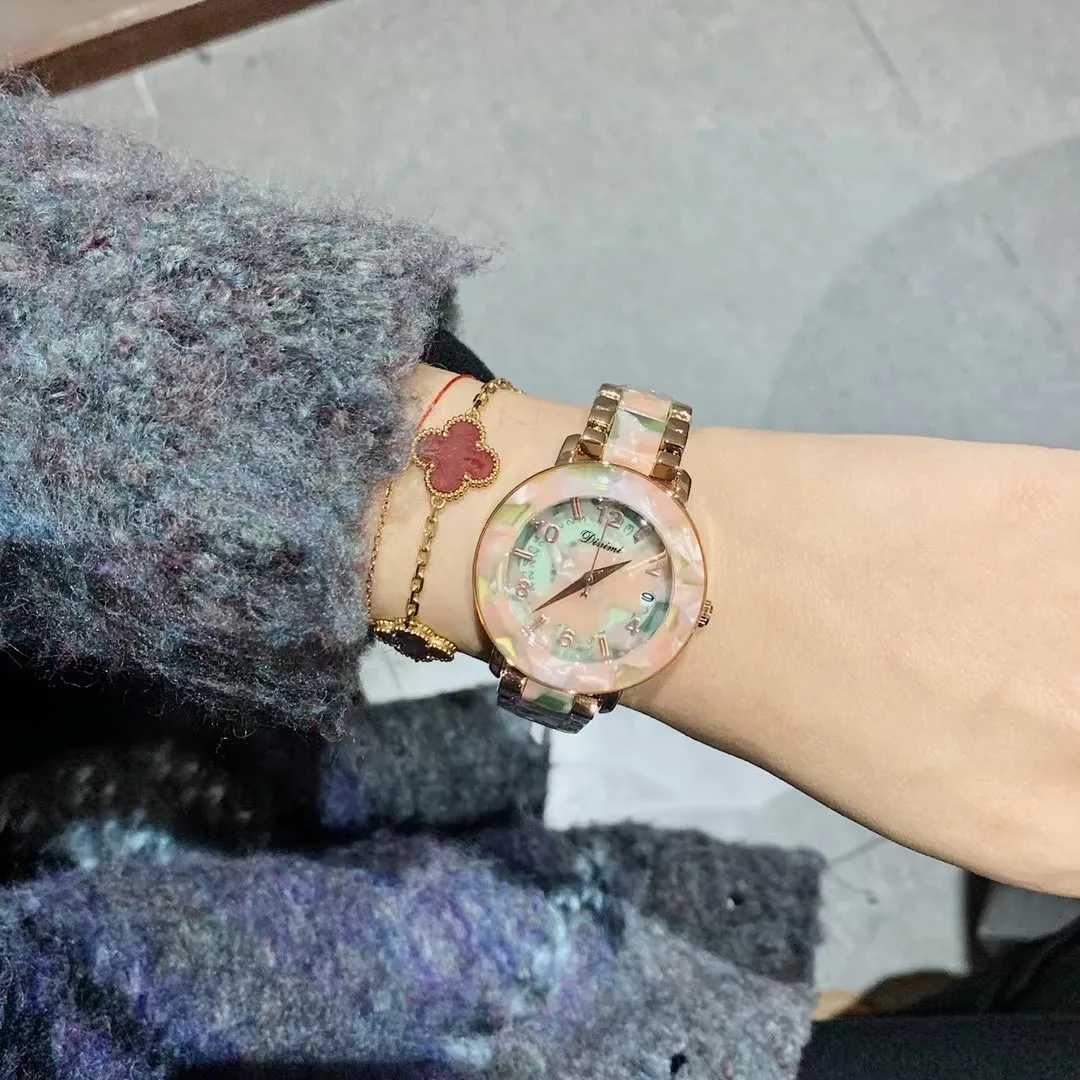 Leopard Resin Bracelet Neutral Women Casual Watches Fashion Calendar Quartz Wrist watch Analog Water Resistance Clock Relogios