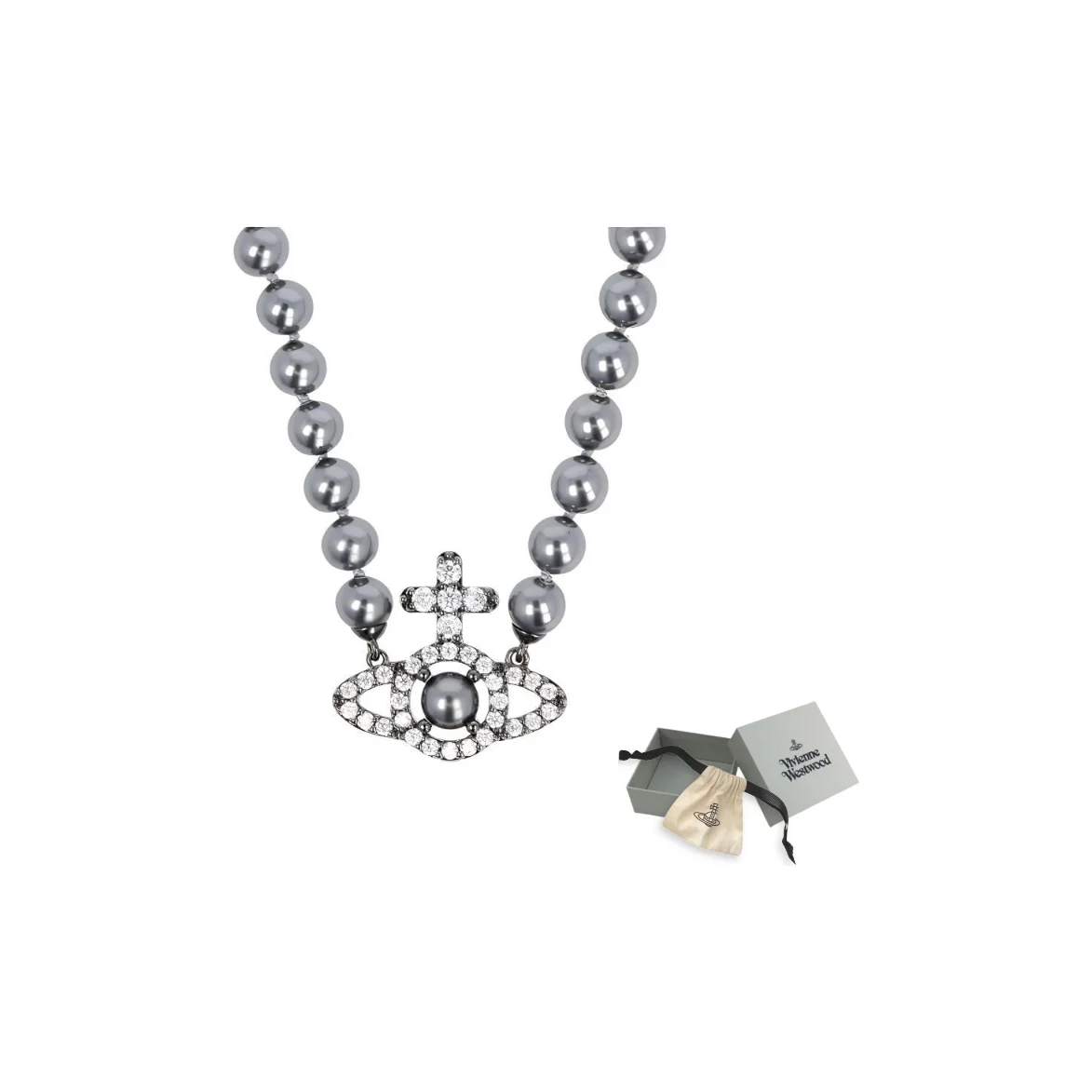 

Vivienne Westwood Olympia Orb charm Pearl Necklace 63010120-02S328-SM