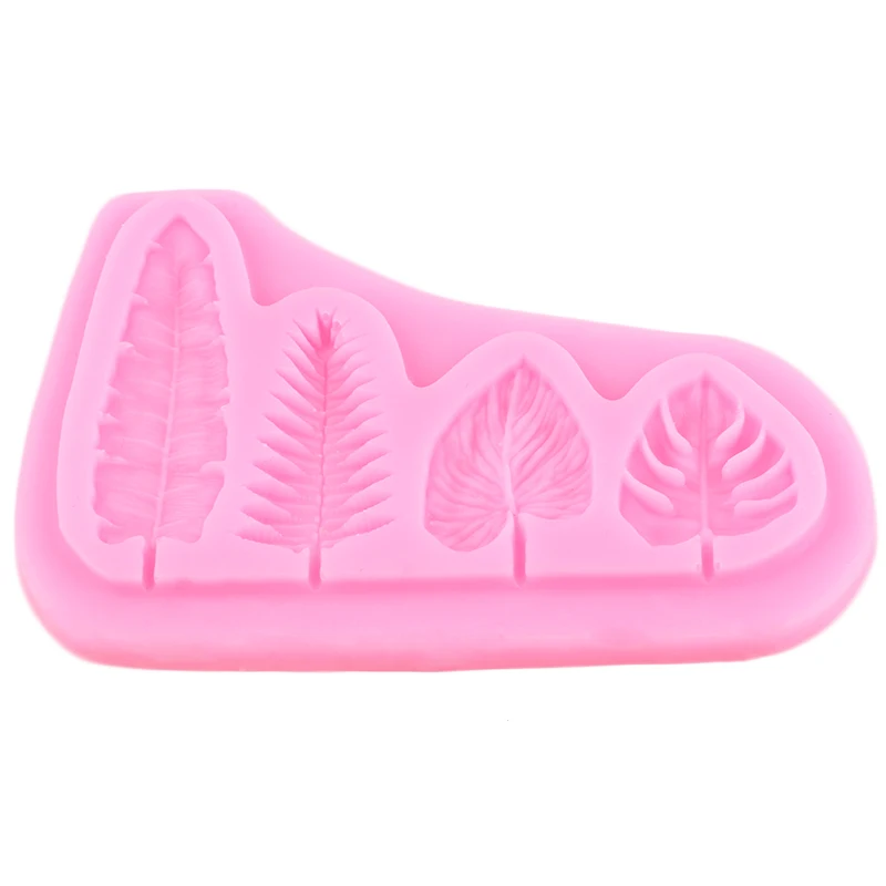 Palm Turtle Leaf Silicone Mold Tropical Leaves Border Fondant Molds DIY Cake Decorating Tools Chocolate Resin Clay Candy Mould