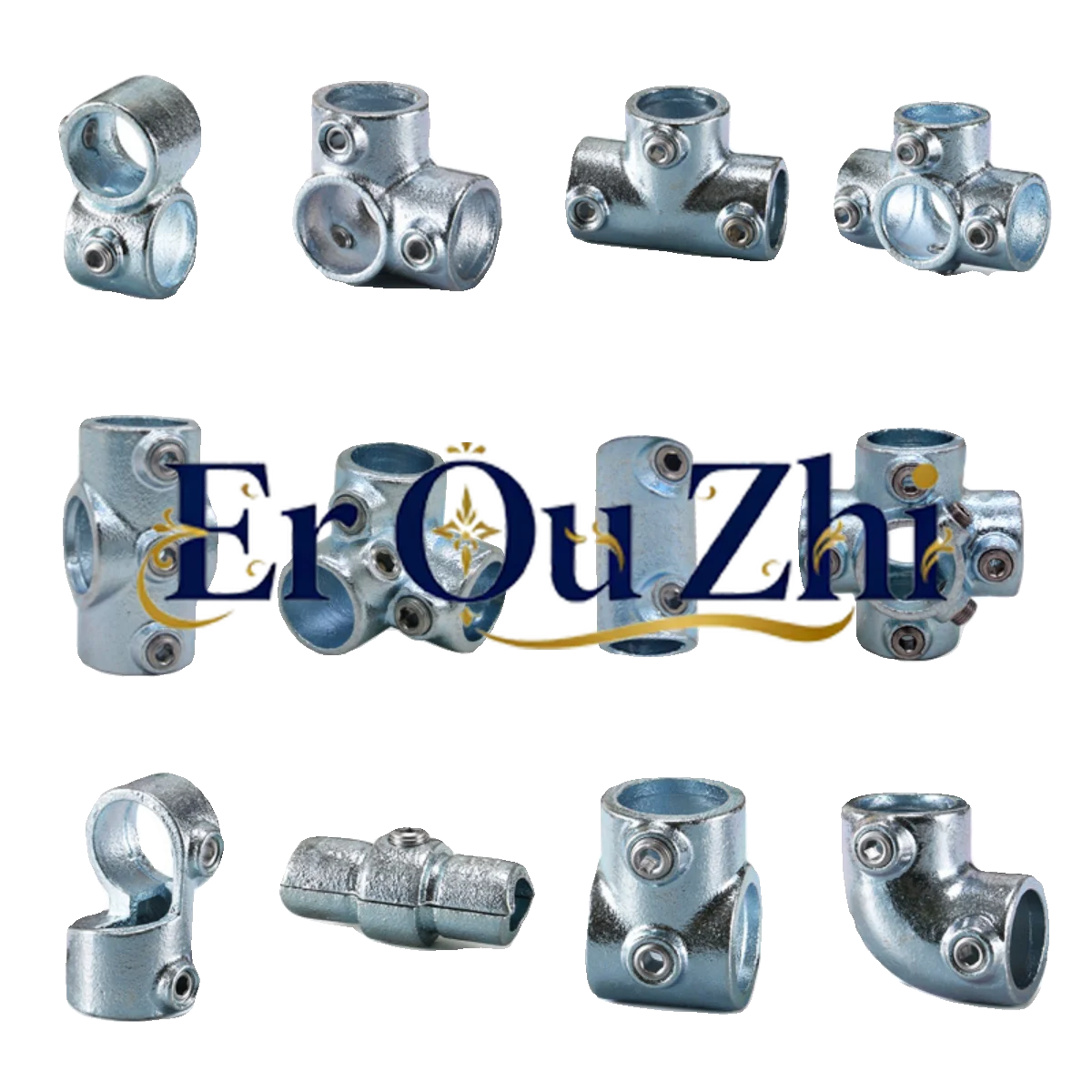 1.5 Inch Round Pipe Connector Welding-free 48mm Galvanized Steel Pipe Cast Iron Fixed Buckle Stair Handrail Fastener