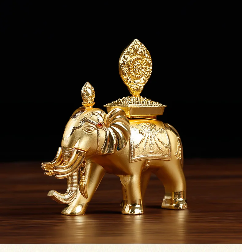 Buddhist supplies HOME CAR efficacious Talisman House Protection Buddhism gilding XIANG BAO elephant treasures Buddha statue