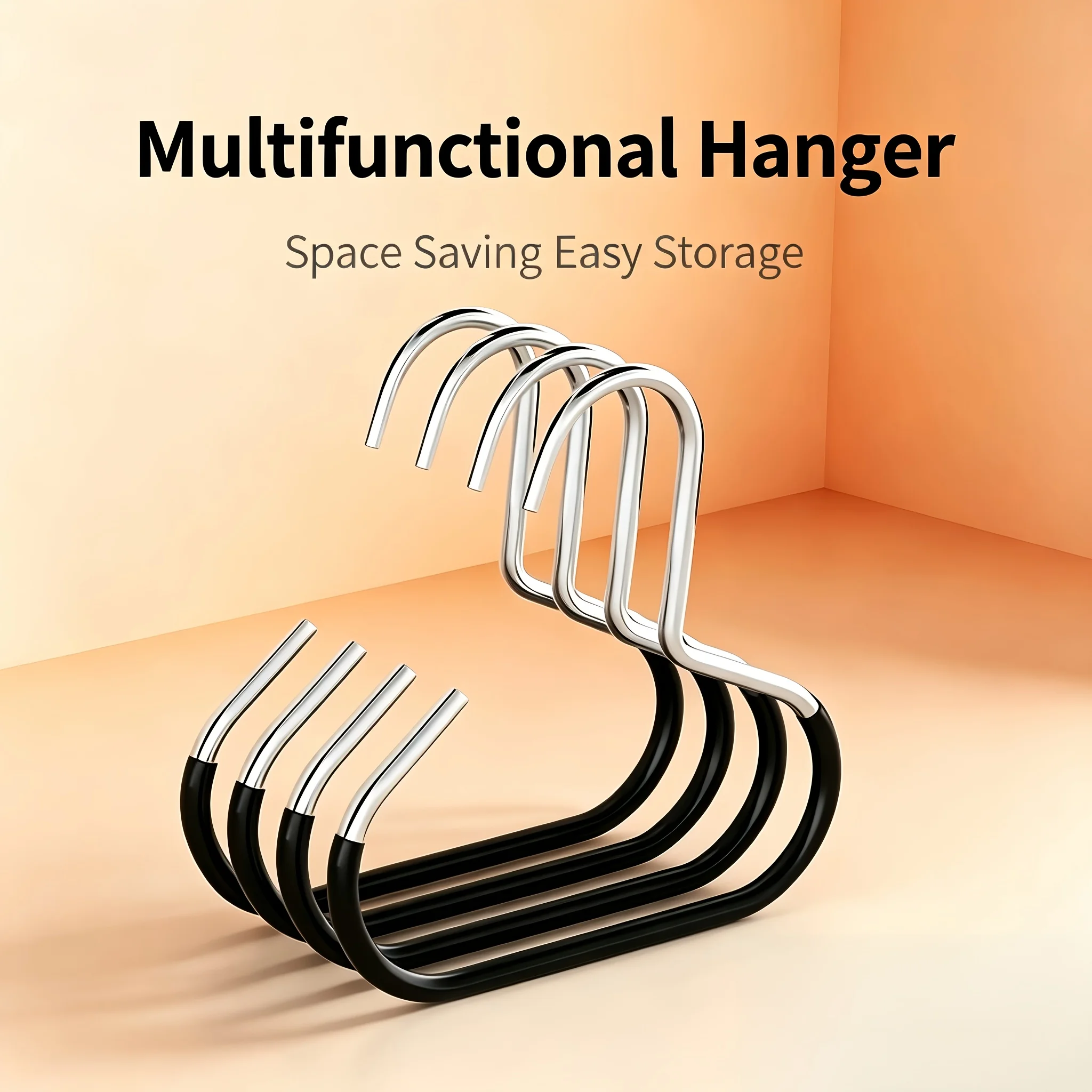 3-piece Random Color Stainless Steel Hat Hanger Organizer, Non-slip Round Ring Wardrobe Hooks, Ideal for Hats, Socks, Scarves, view 2