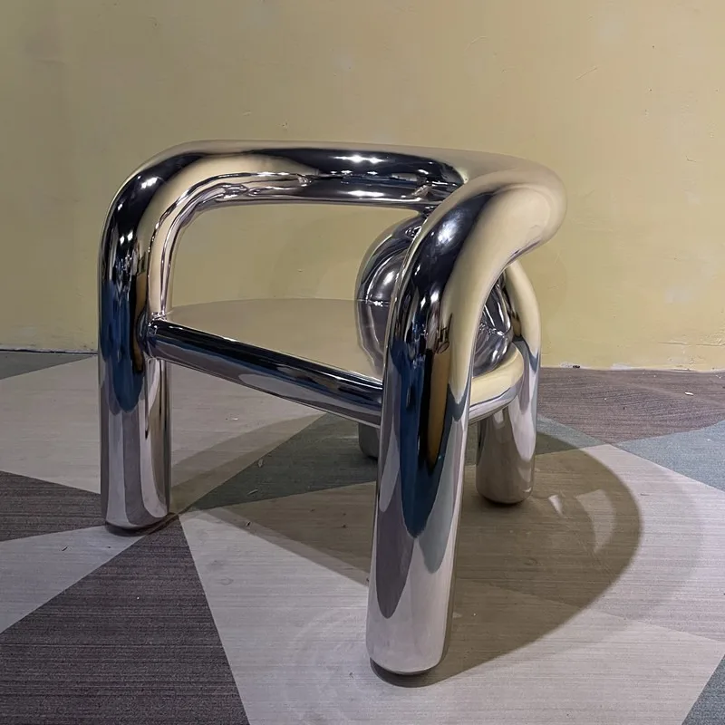 

Minimalist Art Electroplating Elbow Armchair Single Leisure Chair Living Room