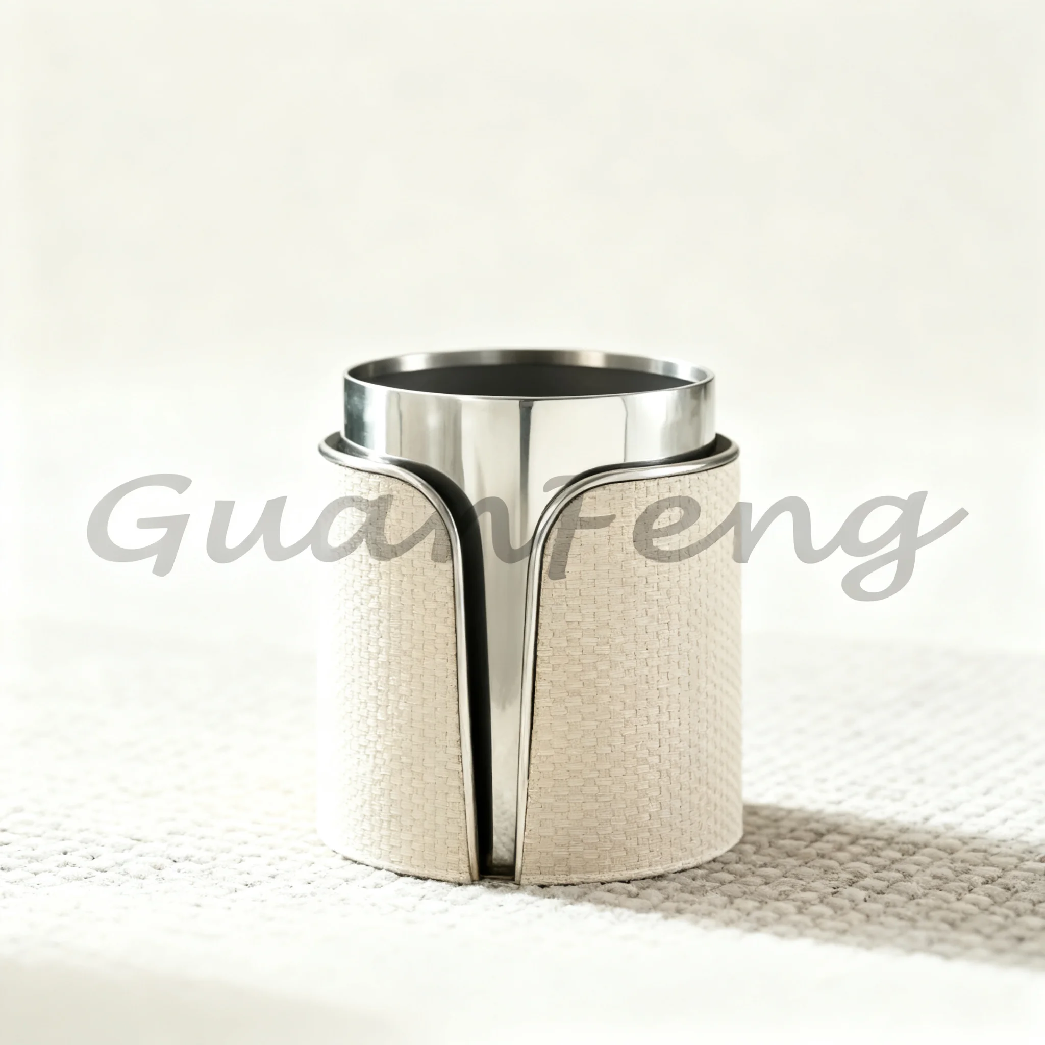Leather large capacity uncovered trash cans, household, kitchen, living room, and office waste paper collection bins
