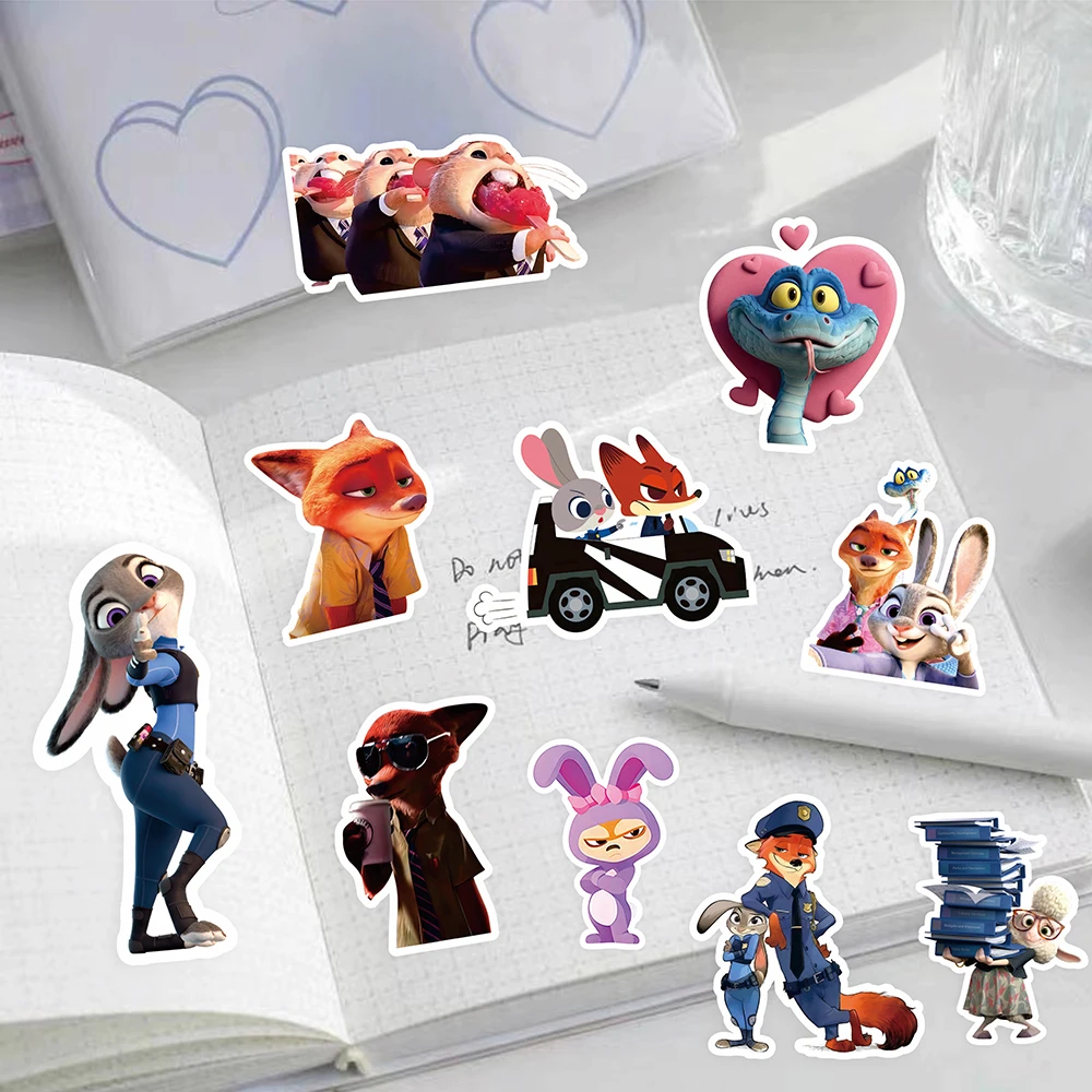 Autocollants Graffiti Zootopia mignons d'animation Disney, 86 pièces, décoration créative, étui de téléphone portable, carnet de notes, tasse d'eau, jouets cadeaux