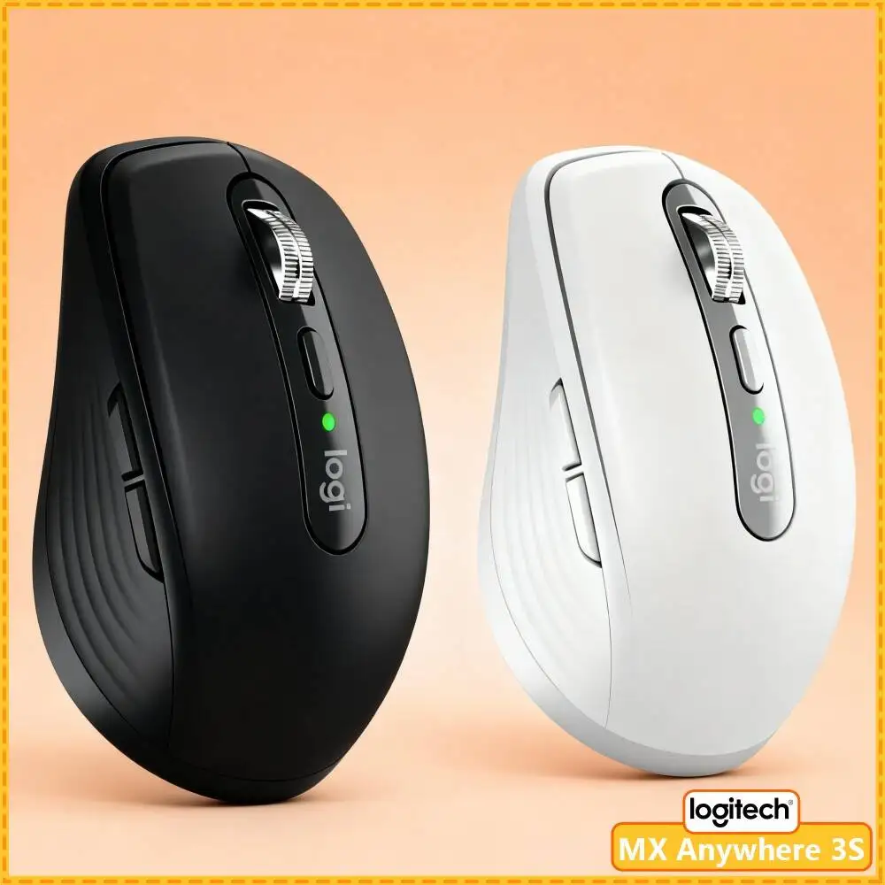 Ergonomic MX Anywhere 3S - 8K DPI, Hyper-Scroll, Anti-Slip, Ideal for Pet Care Online Course & E-learning Desk Work
