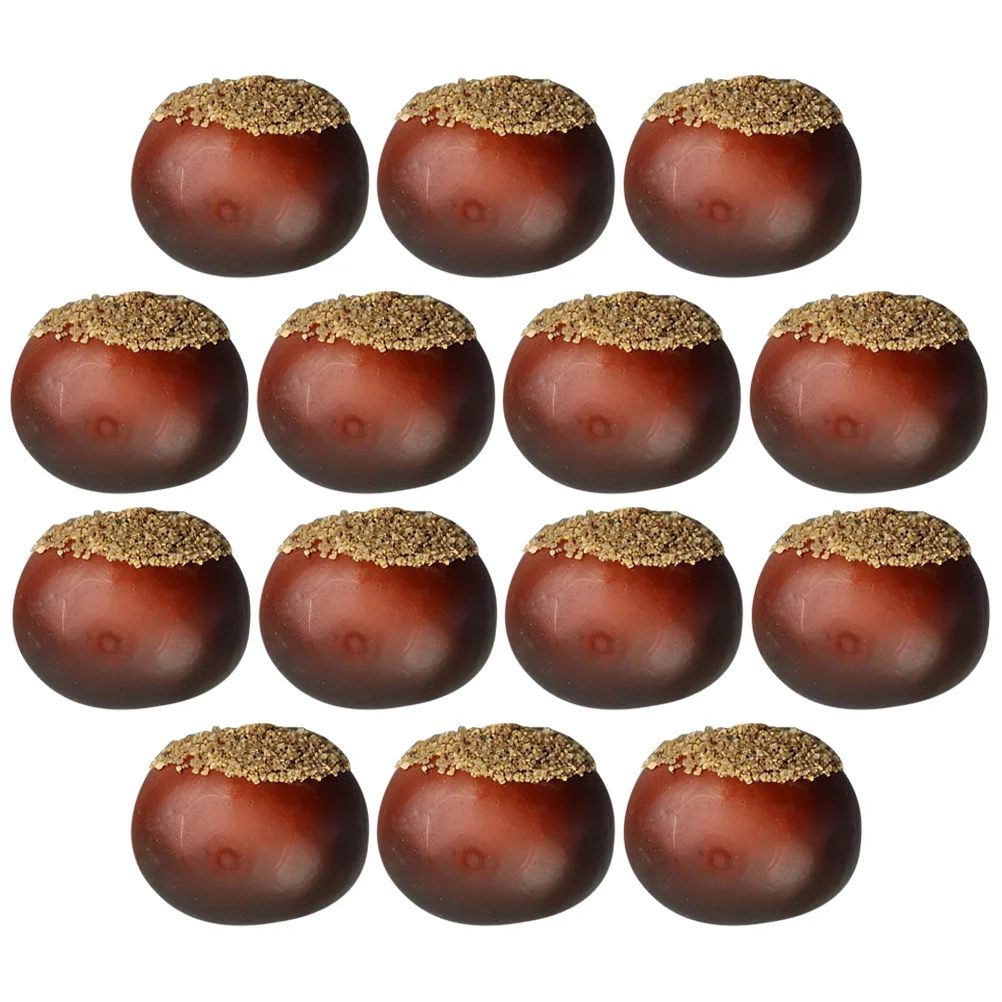 16 Pcs Fake Chestnut Decoration Fruit Lifelike Nuts Model Food Artificial Christmas