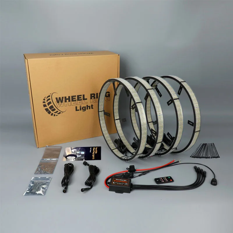 Ultra Bright 5 6 10 12 Double Row RGB RGBW Pure White Wheel Light Strip Kit 15.5 17 Inch Truck Led Wheel Lights For Truck