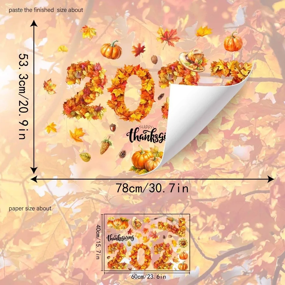 Two-sided 2027 Static Cling Decal Removable Static DIY Christmas Glass Window Sticker Small Festive Atmosphere