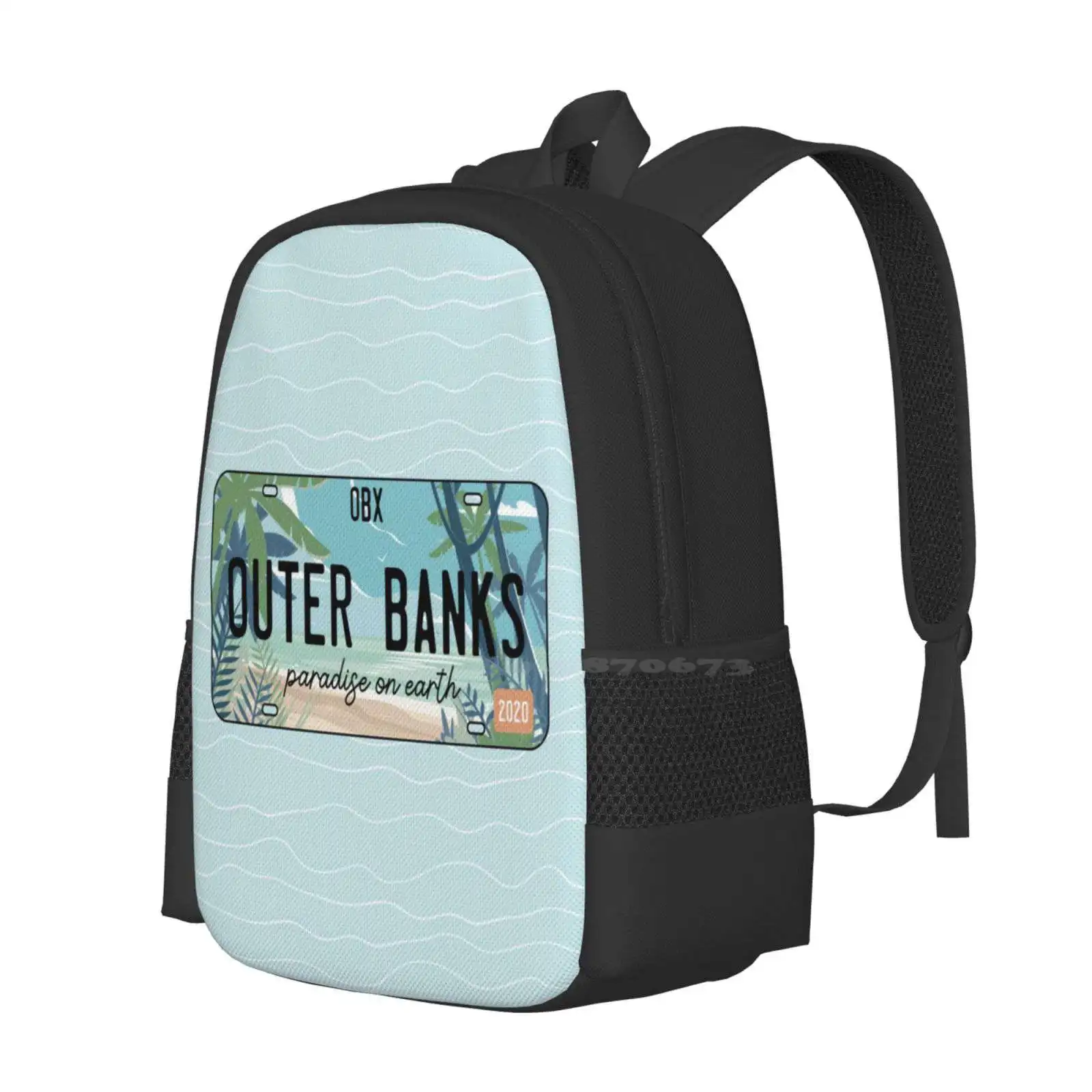 Outer Banks License Plate (Outer Banks) Hot Sale Schoolbag Backpack Fashion Bags Tv Show Pogue Kook Gold Treasure Hunting Surf