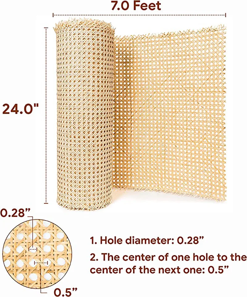 30-70CM  Rattan Webbing Genuine Indonesian Rattan Roll Wall Decoration Furniture Repair Material