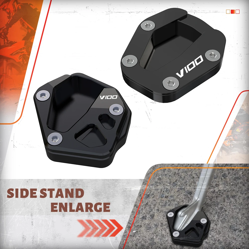 

For Moto Guzzi V100 Mandello S Side Stand Enlarge Kickstand Support Extension CNC Aluminium Motorcycle Accessories 2023 2024