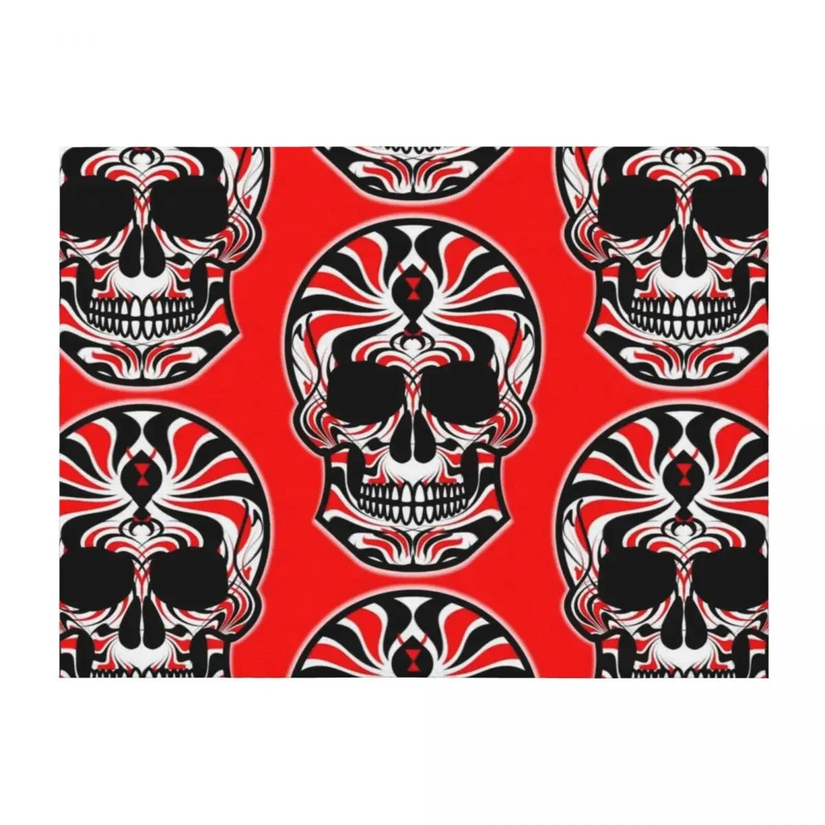 

Племенный дизайн черепа | Черная вдова паук | Красный, черно-белый сахарный череп. Одеяло Тяжелые покрывала Большие одеяла