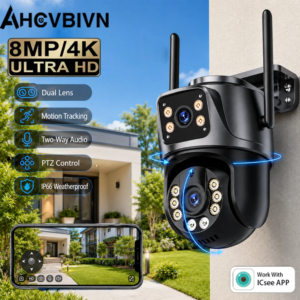 icsee-app-wifi-dual‑lens-dual‑view-ptz-surveillance-camera-8mp-4k-smart-motion-tracking-color-night-vision-outdoor-home-camera