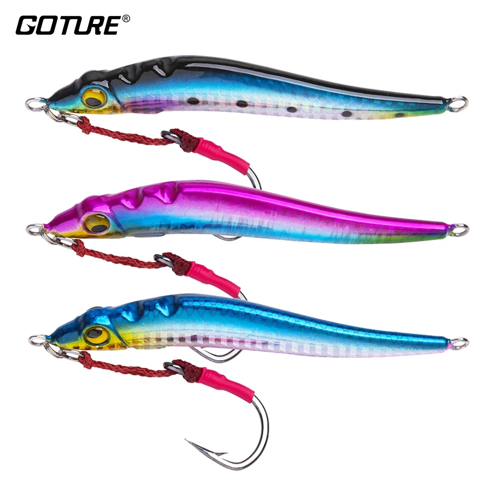 

Goture 2024 Fishing Lure Slow Jig Jigging Bait Metal 100g 150g for Saltwater Hard Lures Fishing Tackles for Sea Bass Trout New