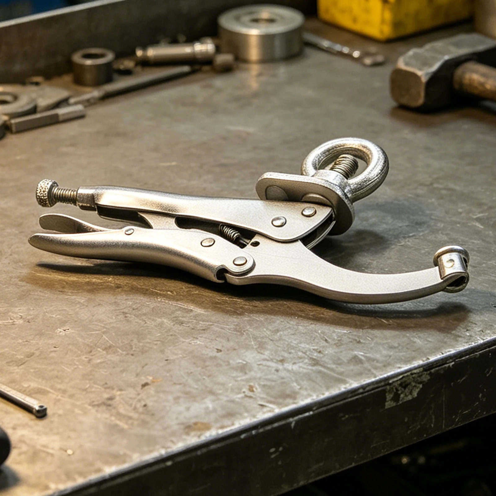 Drilling Operations Woodworking Clamp Titanium Plated Jaw Opening 2-3 4 Inches Professional Tool Carbon Steel Construction