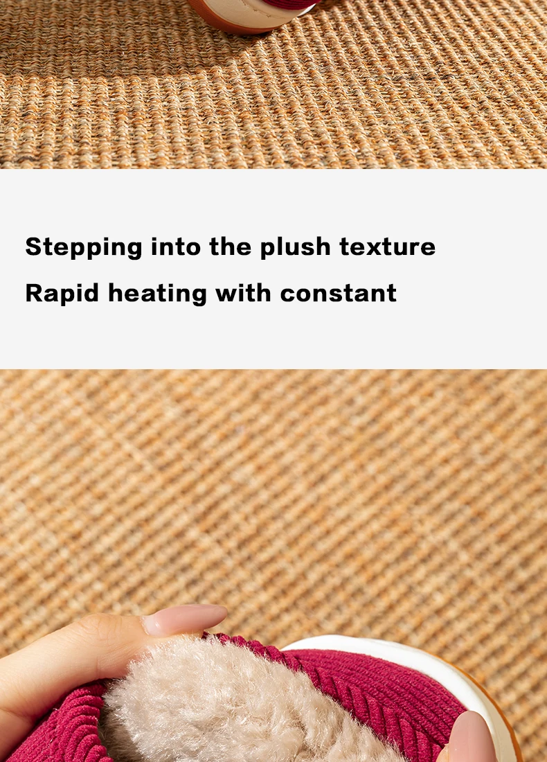 Winter-Warmhausschuhe für Senioren, Damen und Herren, mit verstellbarem Riemen, Cord-Baumwollschuhe, weiches Plüschfleece-Futter, rutschfeste Hausschuhe. – Detail 3