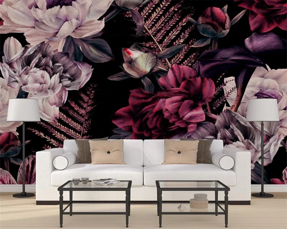 beibehang papel de parede Customized papier peint American floral retro bedroom living room sofa background wallpaper