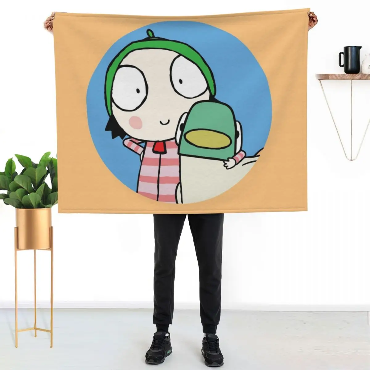 

Sarah and Duck Throw Blanket Reusable Durable Soft Blanket for All Seasons