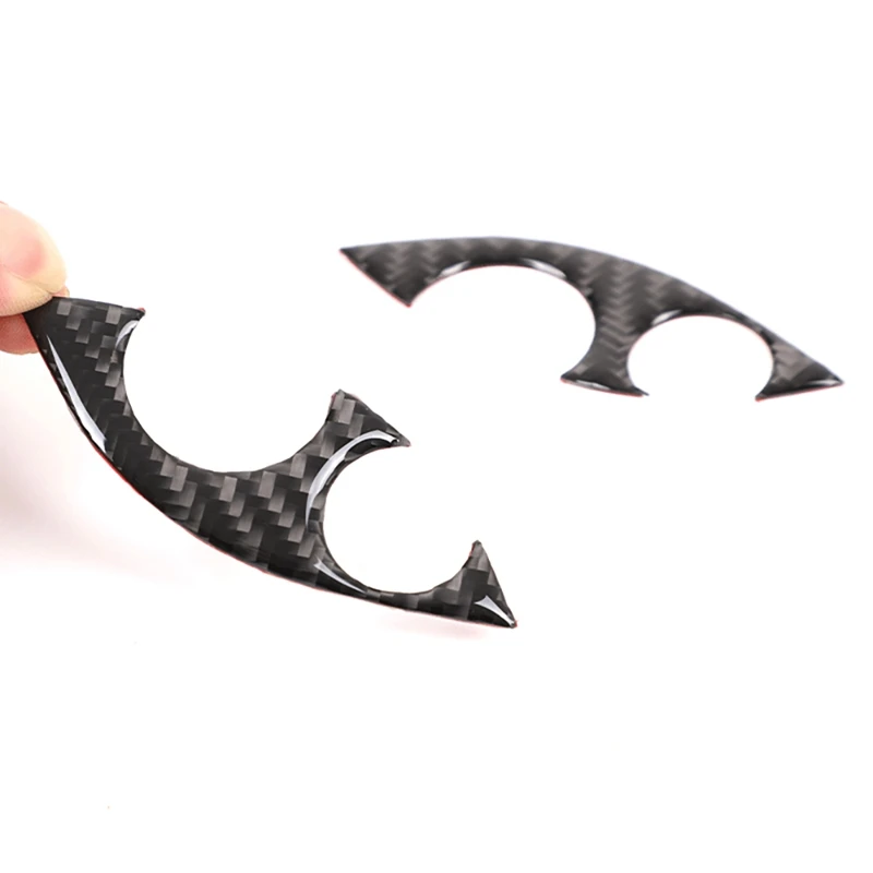 2Pcs/Set Car Carbon Fiber Steering Wheel Decoration Cover Trim Sticker Fit for Benz Smart 453 Fortwo 2016-2021