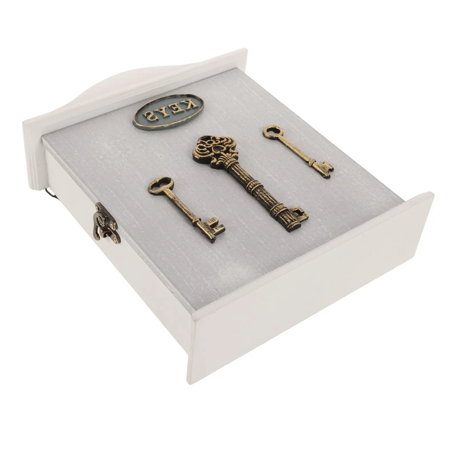 

Wooden Key Box Wall Mount Holder Vintage European Design Decorative Bracket Storage ganizer Hook House Shaped Shelf