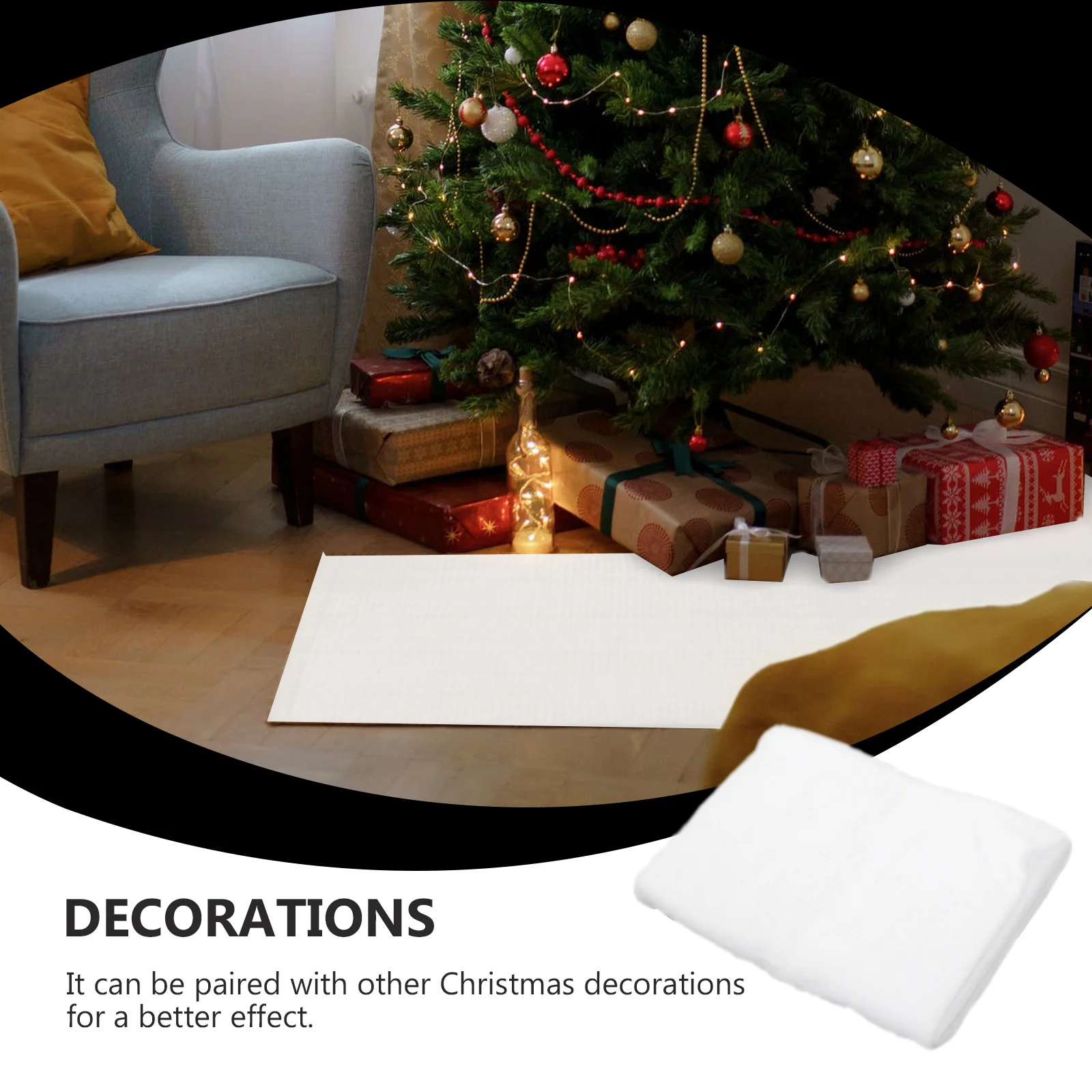 

1pc Artificial Carpet Cotton Snow Decor For Christmas Party Winter Holiday Scene Xmas Floor Decor Festive Fake Snow Supply