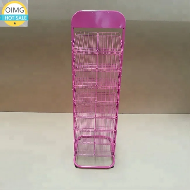 Freestanding Metal Nail Polish Display Stand Floor Standing Cosmetic Display Cabinet for Retail Storage and Shop Display