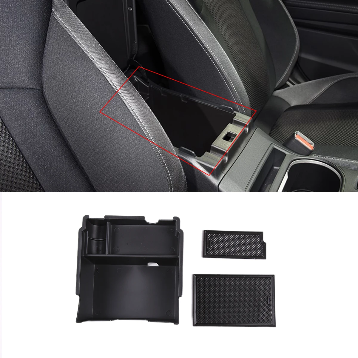 

For Subaru Impreza Crosstrek 2017-2021 ABS Black Car Armrest Secondary Storage Box Center Console Organizer Tray car accessories