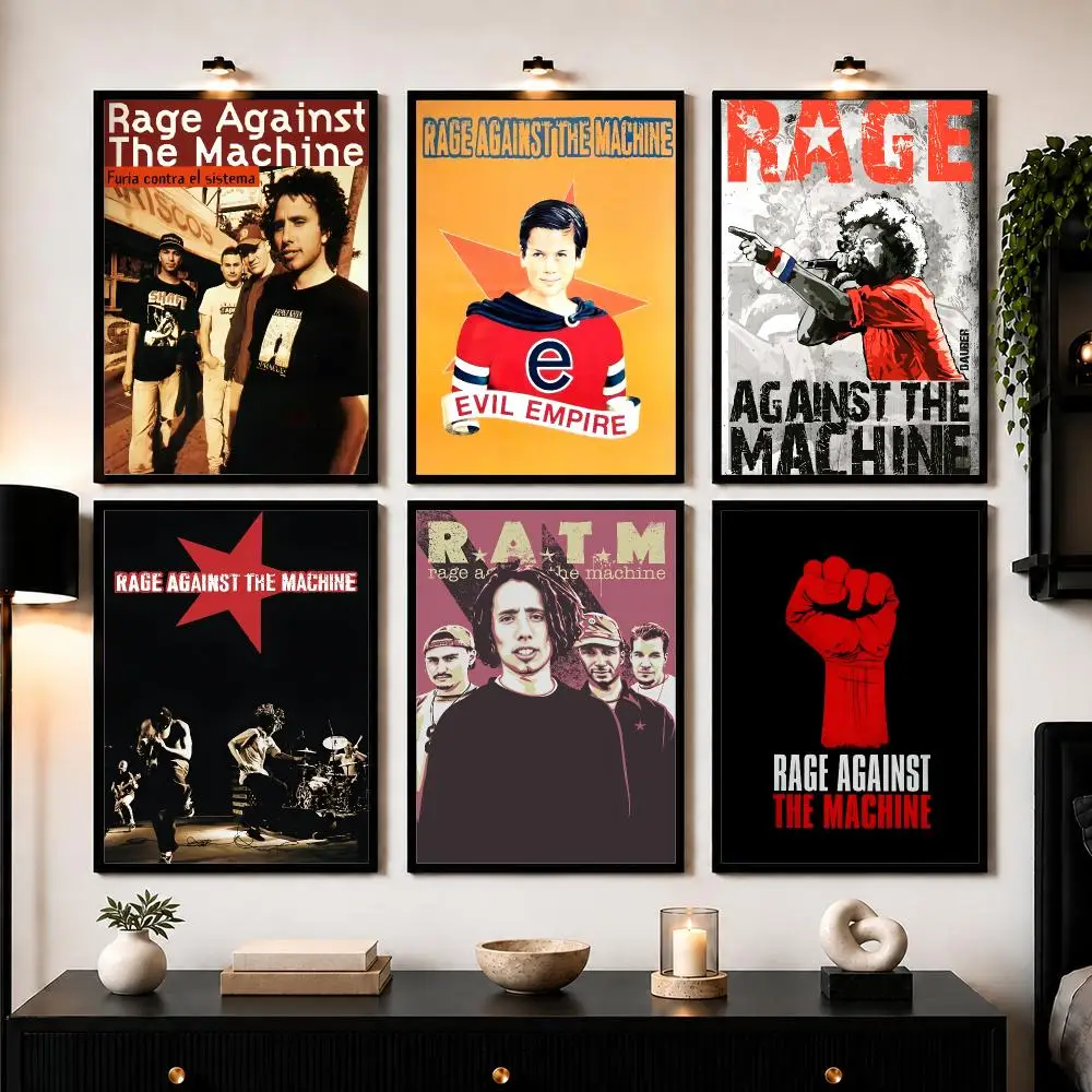 R-Rage Against The Machine Poster Modern Wall Art Sticker For Living Room Bedroom Bar Home Decor Mural Painting Decoration