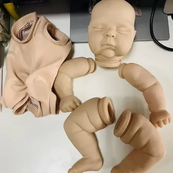 21 inch unpainted reborn baby doll parts peach visible veins cloth body included with cute baby 3D painting