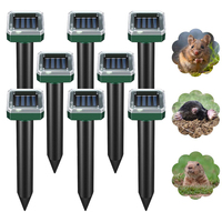 4/8pcs Solar Powered Ultrasonic Sonic Mouse Mole Pest Rodent Repeller Repellent Yard LED Light Repeller Outdoor Lamp Yard Garden