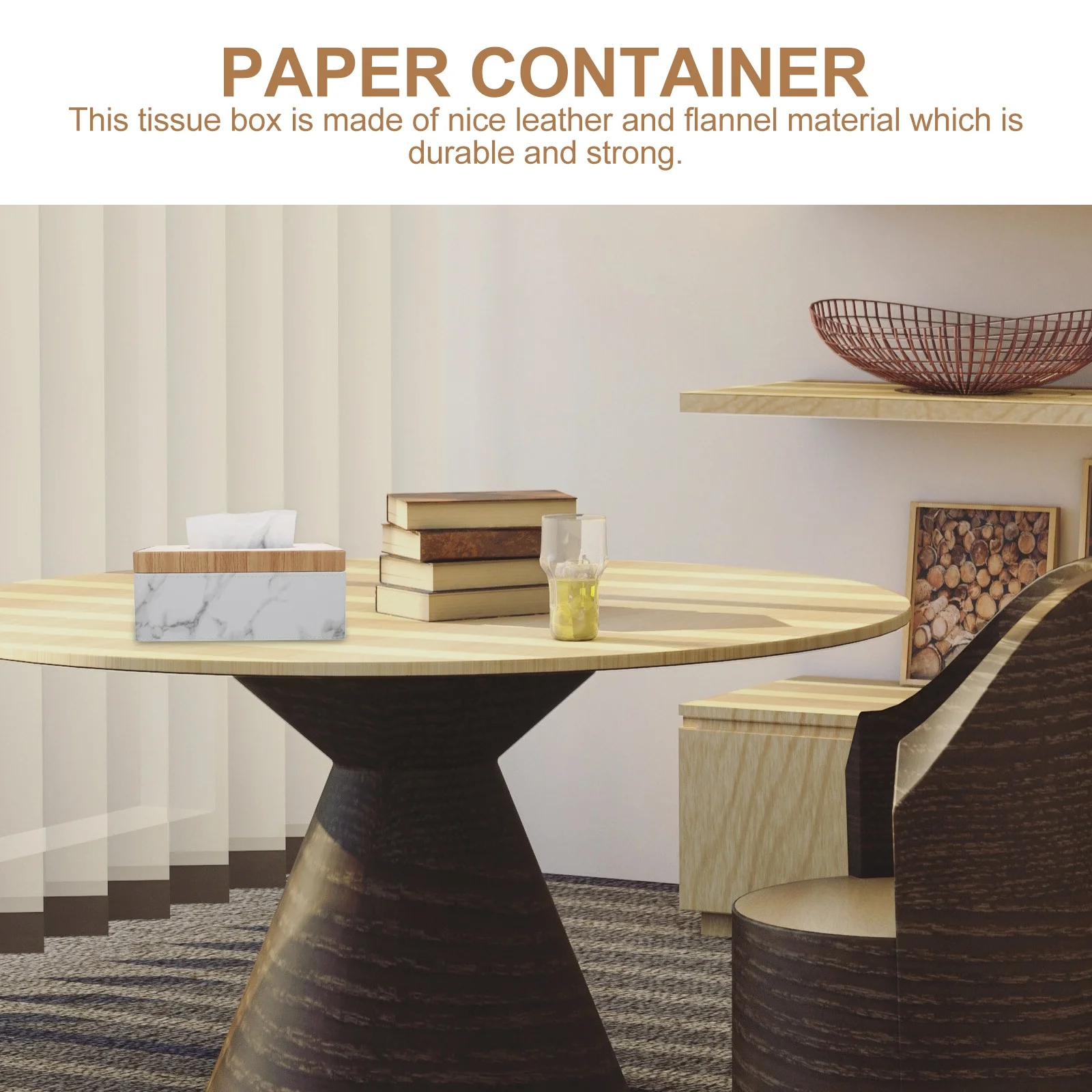 

1Pcs Marble Texture Tissue Box Napkin Holder for Home Office Hotel Multi-Functional Paper Towel Storage Box