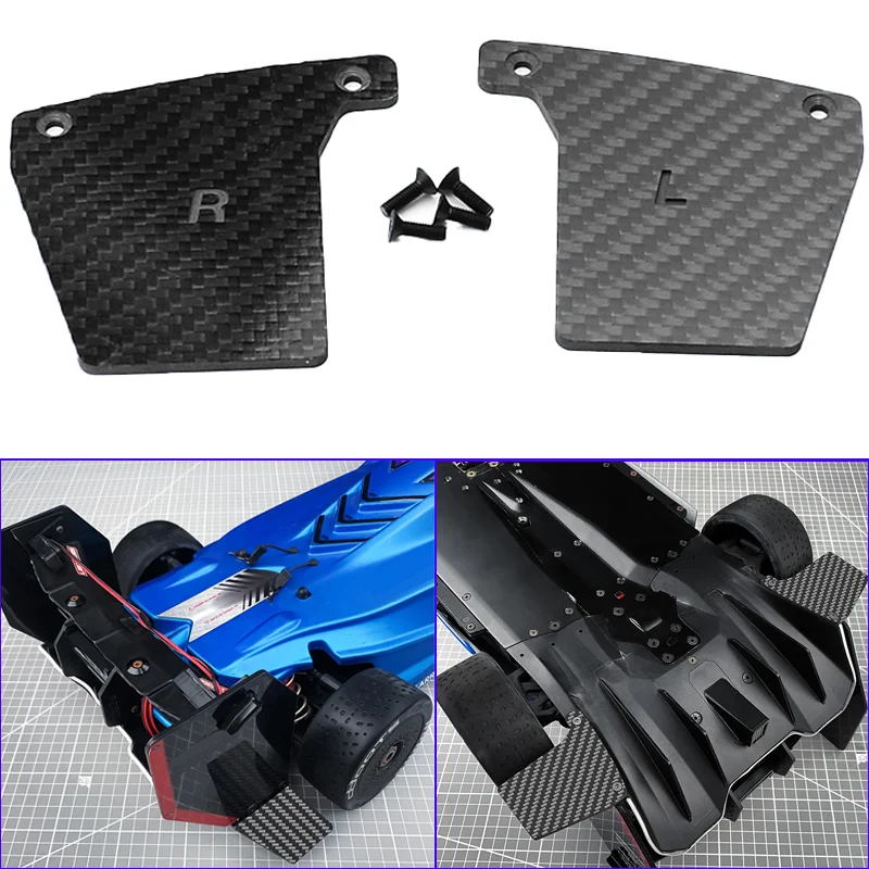 1 Pair Black Model Carbon Fiber Rear Fender for 1/7 RC ARRMA INFRACTION 6S V2 LIMITLESS F1 Car Truck
